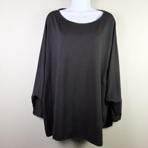 Black Dolman Sleeve Yoga Workout Activewear Top Size Large
